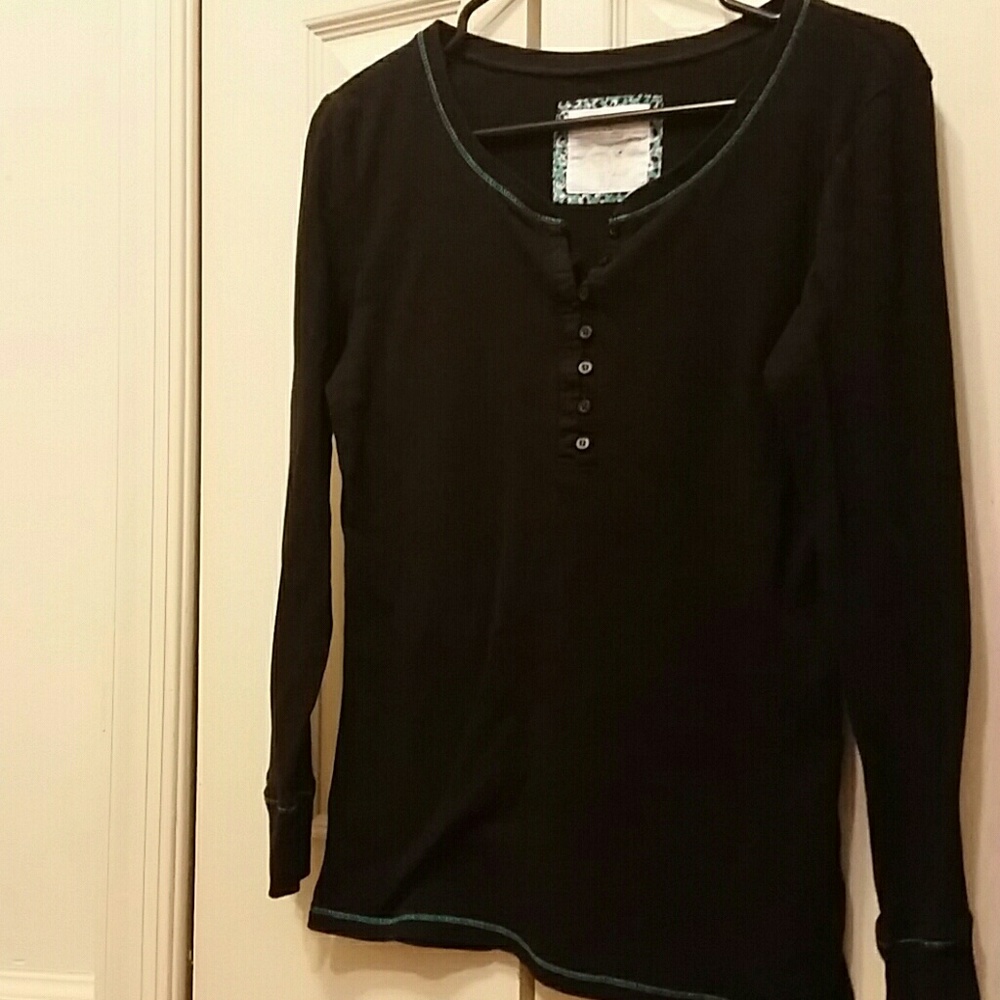 DKNY cozy long sleeve henley